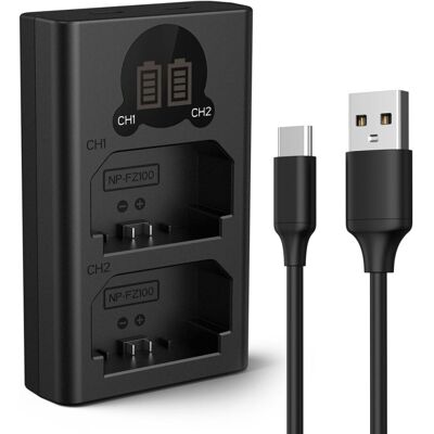 K&F Concept K&F; Concept Sony NP-FZ100 dupla utazó gyorstöltő – USB-C K&F Concept K&F; Concept Sony NP-FZ100 dupla utazó gyorstöltő – USB-C