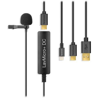 Saramonic LavMicro+DC USB-A/ USB-C (Type-C)/ Apple iOS Lightning Lavalier Mikrofon -Csíptetős mikrofon Adapterrel (200cm) Saramonic LavMicro+DC USB-A/ USB-C (Type-C)/ Apple iOS Lightning Lavalier Mikrofon -Csíptetős mikrofon Adapterrel (200cm)