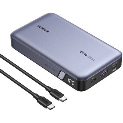 Powerbank 20000mAh Ugreen PB720, USB + 2x USB-C, 100W PD (szürke) Powerbank 20000mAh Ugreen PB720, USB + 2x USB-C, 100W PD (szürke)
