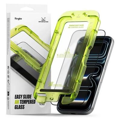 Ringke iPhone 17 Pro Max kijelzővédő fólia Premium AR edzett üveg 9H – installation jig átlátszó Ringke iPhone 17 Pro Max kijelzővédő fólia Premium AR edzett üveg 9H – installation jig átlátszó