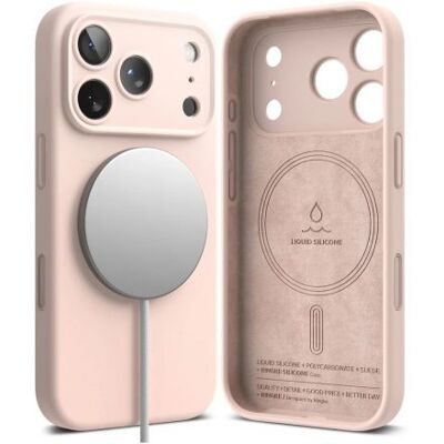 Ringke iPhone 17 Pro tok szilikon mágneses Sand (rózsaszín) Ringke iPhone 17 Pro tok szilikon mágneses Sand (rózsaszín)