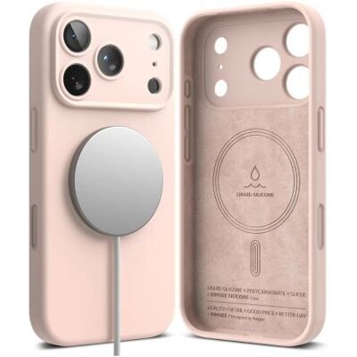 Ringke iPhone 17 Pro Max tok szilikon mágneses Sand (rózsaszín) Ringke iPhone 17 Pro Max tok szilikon mágneses Sand (rózsaszín)