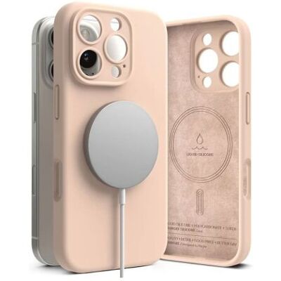 Ringke iPhone 16 Pro Max mágneses rózsaszín szilikon tok Ringke iPhone 16 Pro Max mágneses rózsaszín szilikon tok