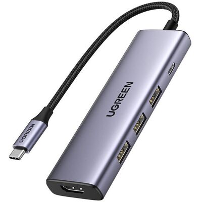 UGREEN Revodok CM511 Hub / adapter USB-C 3x USB-re, HDMI, USB-C, HDMI 4K 30Hz, PD 100W (szürke) UGREEN Revodok CM511 Hub / adapter USB-C 3x USB-re, HDMI, USB-C, HDMI 4K 30Hz, PD 100W (szürke)