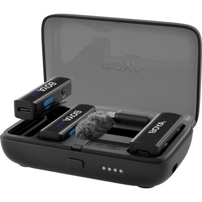 BOYALINK V2.0 All-in-one 2.4GHz Vezeték nélküli Mikrofon Kit (USB-C & 3,5mm Jack Android PC csatlakozás) 2+1 BOYALINK V2.0 All-in-one 2.4GHz Vezeték nélküli Mikrofon Kit (USB-C & 3,5mm Jack Android PC csatlakozás) 2+1