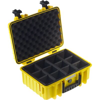 BW Outdoor Cases Type 4000 kemény védőkoffer választórekeszes rendszerrel, sárga (divider system, yellow) BW Outdoor Cases Type 4000 kemény védőkoffer választórekeszes rendszerrel, sárga (divider system, yellow)