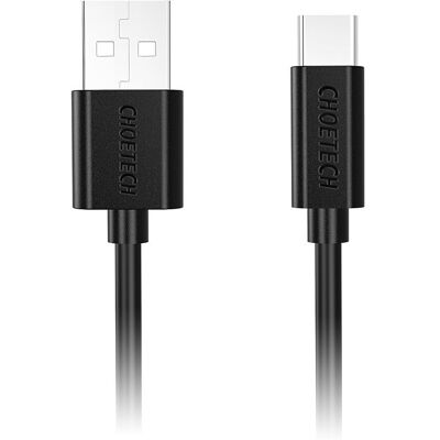 Choetech USB-A–USB-C 1M kábel - Fekete Choetech USB-A–USB-C 1M kábel - Fekete