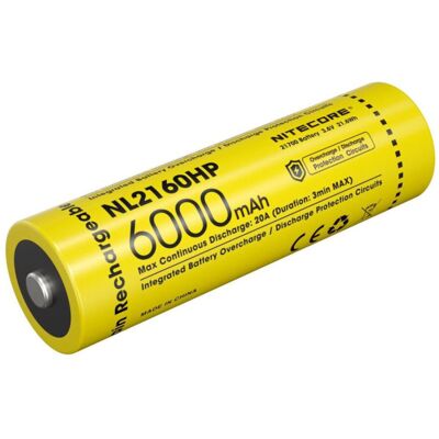 Nitecore NL2160HP nagy teljesítményű 21700 Li-ion akkumulátor 6000mAh Nitecore NL2160HP nagy teljesítményű 21700 Li-ion akkumulátor 6000mAh