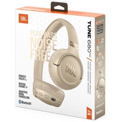 JBL Tune 680NC Bluetooth vezeték nélküli on-ear fejhallgató (bézs) JBL Tune 680NC Bluetooth vezeték nélküli on-ear fejhallgató (bézs)
