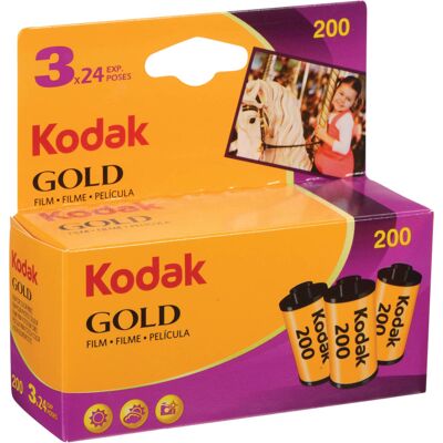 Kodak Gold 200 színes negatív film (135-ös, 24 kocka, kártyás kiszerelés, 3 tekercs) Kodak Gold 200 színes negatív film (135-ös, 24 kocka, kártyás kiszerelés, 3 tekercs)