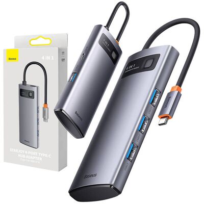 Baseus Szürke 4 az 1-ben USB-C Dokkoló Baseus Szürke 4 az 1-ben USB-C Dokkoló