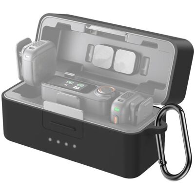 PULUZ DJI Mic 3 töltő tok szilikon védőburkolat - fekete PULUZ DJI Mic 3 töltő tok szilikon védőburkolat - fekete