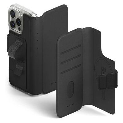 Ringke iPhone 16 Pro/16 tok Folio Grip Wallet mágneses (fekete) Ringke iPhone 16 Pro/16 tok Folio Grip Wallet mágneses (fekete)