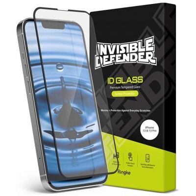 Ringke iPhone 13/13 Pro kijelzővédő fólia láthatatlan védő ID edzett üveg (fekete) Ringke iPhone 13/13 Pro kijelzővédő fólia láthatatlan védő ID edzett üveg (fekete)
