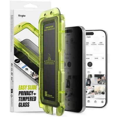 Ringke iPhone 17 Pro kijelzővédő fólia Premium betekintésvédő edzett üveg 9H – installation jig (2pcs) átlátszó Ringke iPhone 17 Pro kijelzővédő fólia Premium betekintésvédő edzett üveg 9H – installation jig (2pcs) átlátszó