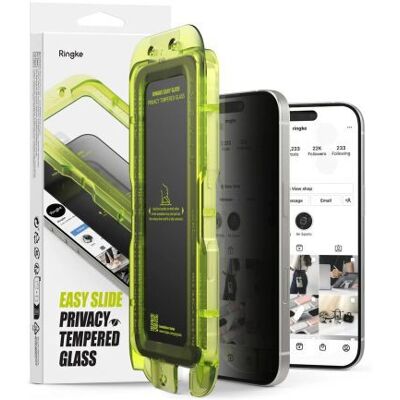 Ringke iPhone 17 kijelzővédő fólia Premium betekintésvédő edzett üveg 9H – installation jig (2pcs) átlátszó Ringke iPhone 17 kijelzővédő fólia Premium betekintésvédő edzett üveg 9H – installation jig (2pcs) átlátszó