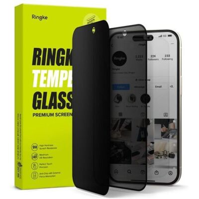 Ringke iPhone 15/16 Kijelzővédő Üveg Easy Slide Privacy - (2 db) - Átlátszó Ringke iPhone 15/16 Kijelzővédő Üveg Easy Slide Privacy - (2 db) - Átlátszó
