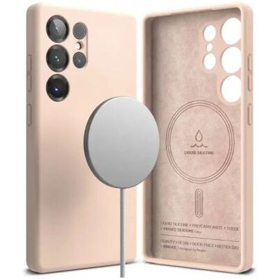 Ringke Samsung Galaxy S25 Ultra Mágneses Szilikon Tok - Rózsaszín Ringke Samsung Galaxy S25 Ultra Mágneses Szilikon Tok - Rózsaszín