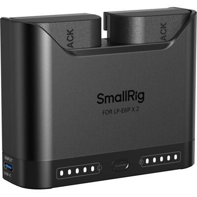 SmallRig Turbo Charging Kit LP-E6NH dupla akkumulátor USB-C gyorstöltő (5484) - fekete SmallRig Turbo Charging Kit LP-E6NH dupla akkumulátor USB-C gyorstöltő (5484) - fekete