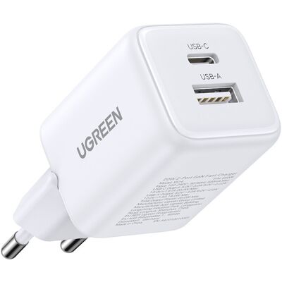 Ugreen X514 USB + USB-C fali töltő, GaN, 20 W (fehér) Ugreen X514 USB + USB-C fali töltő, GaN, 20 W (fehér)