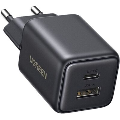 Ugreen X514 USB + USB-C fali töltő, GaN, 20 W (fekete) Ugreen X514 USB + USB-C fali töltő, GaN, 20 W (fekete)