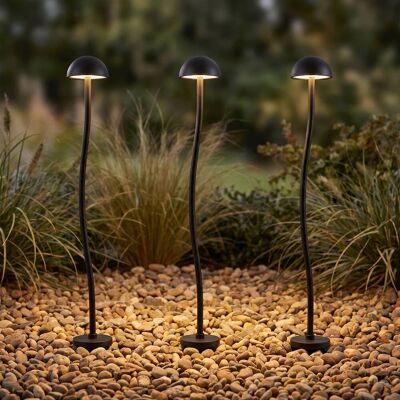 Lindby Soremi LED földi tüskés lámpa, fekete, 3 darabos szett, IP44, Fekete, Alumínium, Modern Lindby Soremi LED földi tüskés lámpa, fekete, 3 darabos szett, IP44, Fekete, Alumínium, Modern