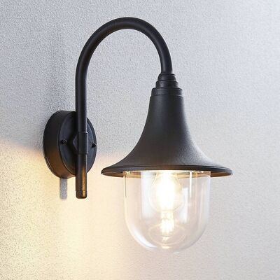 Lindby kültéri fali lámpa Nalevi, 41cm, tengervízálló, E27, IP44, dimmelhető, Fekete, Műanyag, Modern Lindby kültéri fali lámpa Nalevi, 41cm, tengervízálló, E27, IP44, dimmelhető, Fekete, Műanyag, Modern