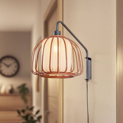 Lindby Davella fali világítás, Ø 26 cm, fekete, bambusz, textil, Sötét fa, Nappali / Étkező, Bambusz, Skandináv Lindby Davella fali világítás, Ø 26 cm, fekete, bambusz, textil, Sötét fa, Nappali / Étkező, Bambusz, Skandináv