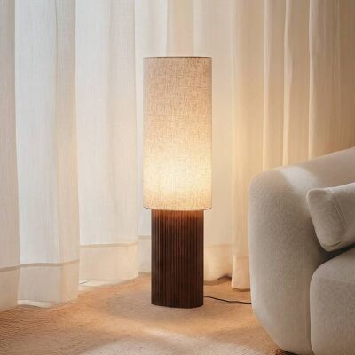 Lindby Kimiko álló világítás, magasság 100 cm, diófa, textil, Sötét fa, Nappali / Étkező, Fa, Skandináv Lindby Kimiko álló világítás, magasság 100 cm, diófa, textil, Sötét fa, Nappali / Étkező, Fa, Skandináv