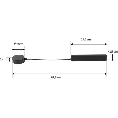 Lindby LED meghajtó Lumaro, fekete, hossza 67,5 cm, 100W, Fekete, Nappali / Étkező, fém, Modern Lindby LED meghajtó Lumaro, fekete, hossza 67,5 cm, 100W, Fekete, Nappali / Étkező, fém, Modern