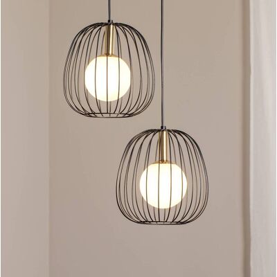 Sigma Bell lógó világítás, 2 izzós, fekete/arany/fehér, dimmelhető, Fekete, Nappali / Étkező, fém, Modern Sigma Bell lógó világítás, 2 izzós, fekete/arany/fehér, dimmelhető, Fekete, Nappali / Étkező, fém, Modern