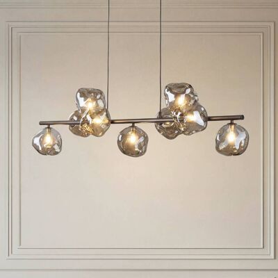 TK Lighting Lava lógó világítás, barna, 9 izzós, üveg, hossza 116 cm, G9, dimmelhető, Barna / rozsda, Nappali / Étkező, Üveg TK Lighting Lava lógó világítás, barna, 9 izzós, üveg, hossza 116 cm, G9, dimmelhető, Barna / rozsda, Nappali / Étkező, Üveg