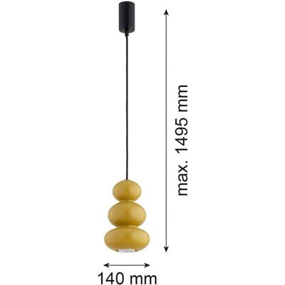 Argon Oman lógó világítás, mézszínű fényes, üveg, Ø 14 cm, dimmelhető, Sárga / narancssárga, Nappali / Étkező, Üveg Argon Oman lógó világítás, mézszínű fényes, üveg, Ø 14 cm, dimmelhető, Sárga / narancssárga, Nappali / Étkező, Üveg