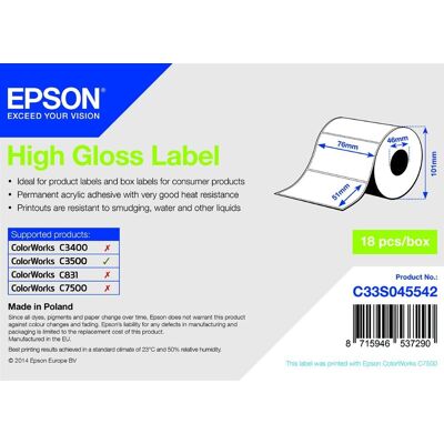 Epson S045542 magasfényű etikett (C33S045542) Epson S045542 magasfényű etikett (C33S045542)