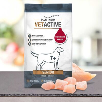Platinum VetActive Senior száraz kutyatáp 1,5 kg – idős kutyáknak, 70% friss csirkehússal Platinum VetActive Senior száraz kutyatáp 1,5 kg – idős kutyáknak, 70% friss csirkehússal