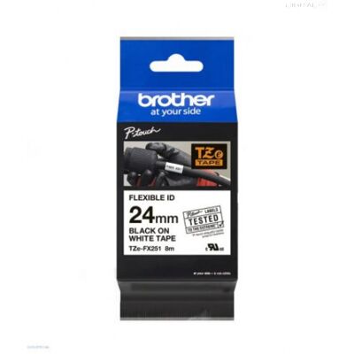 Brother TZe-FX251 24 mm széles 8m hosszú szalagkazetta Brother TZe-FX251 24 mm széles 8m hosszú szalagkazetta