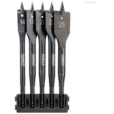 DEWALT Hegytartó, lapos fafúrók Extreme, 5db, 14-25mm DEWALT Hegytartó, lapos fafúrók Extreme, 5db, 14-25mm