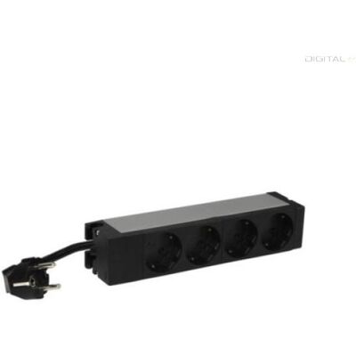 Legrand 646801 10" 1U 16A 230V 4x Schuko CEE7/7 csatlakozó biztonsági zsaluval 1m elosztósor Legrand 646801 10" 1U 16A 230V 4x Schuko CEE7/7 csatlakozó biztonsági zsaluval 1m elosztósor
