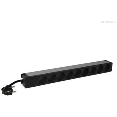 Legrand 646821 19" 1U 16A 230V 9x Schuko aljzat CEE7/7 csatlakozó biztonsági zsaluval 3m kontroll LED-es elosztósor Legrand 646821 19" 1U 16A 230V 9x Schuko aljzat CEE7/7 csatlakozó biztonsági zsaluval 3m kontroll LED-es elosztósor