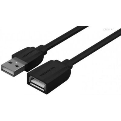 Vention USB-A 2.0/M -> USB-A 2.0/F (hosszabbító, PVC, fekete), 0,5m, kábel Vention USB-A 2.0/M -> USB-A 2.0/F (hosszabbító, PVC, fekete), 0,5m, kábel