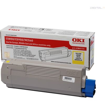 Oki C5850,5950 Toner Sárga 6000 oldalra Oki C5850,5950 Toner Sárga 6000 oldalra