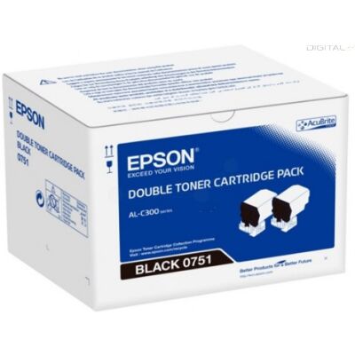 Epson C300 Toner Dupla Bk 2 x 7300 oldal kapacitás Epson C300 Toner Dupla Bk 2 x 7300 oldal kapacitás