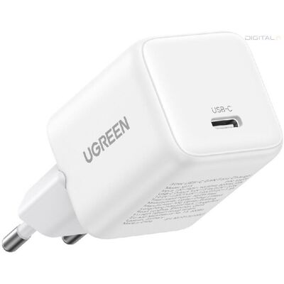 UGREEN 30W USB-C GaN gyorstöltő fehér EU X513 UGREEN 30W USB-C GaN gyorstöltő fehér EU X513