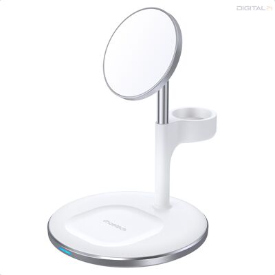 Choetech Fehér MagSafe 3-in-1 Vezeték nélküli Töltő iPhone, AirPods, Apple Watch Choetech Fehér MagSafe 3-in-1 Vezeték nélküli Töltő iPhone, AirPods, Apple Watch