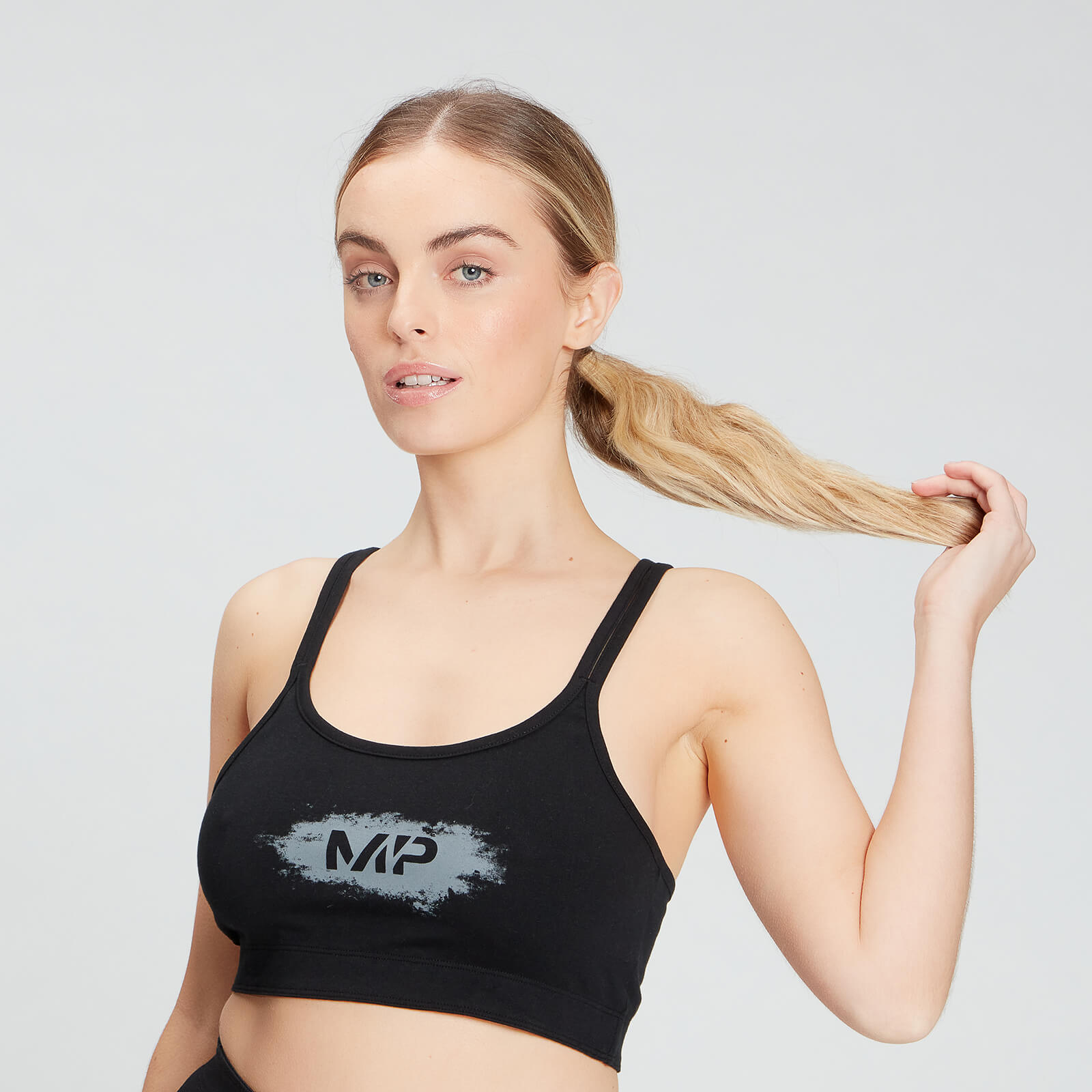 MP Women's Chalk Graphic Sports Bra - Black - S