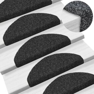 vidaXL Self-adhesive Stair Mats 5 pcs Black 65x21x4 cm Needle Punch