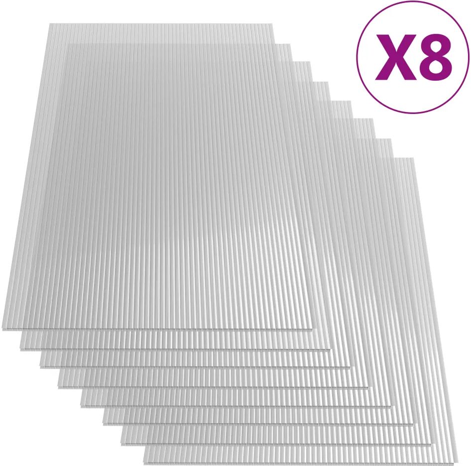 vidaXL Polycarbonate Sheets 8 pcs 4 mm 121x60 cm