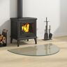 vidaXL Fireplace Glass Plate Half Round 800x500 mm