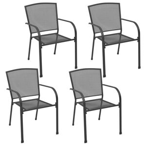 vidaXL Outdoor Chairs 4 pcs Mesh Design Anthracite Steel