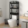 vidaXL Toilet Rack Black 63x26x171 cm Solid Wood Pine